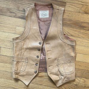 Vintage Boutique of Leathers Tan Leather Vest